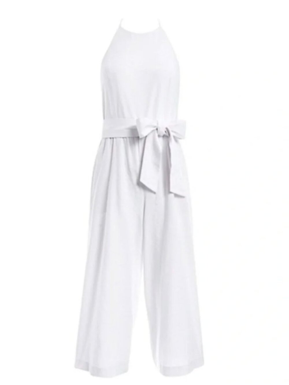 Alice + Olivia White Halter Wide Leg Jumpsuit Size 2 Bridal Bride